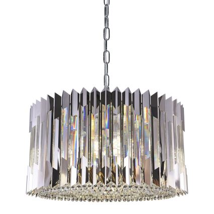 Lustr na řetězu RITZ 12xE14/40W/230V pr. 54 cm lesklý chrom