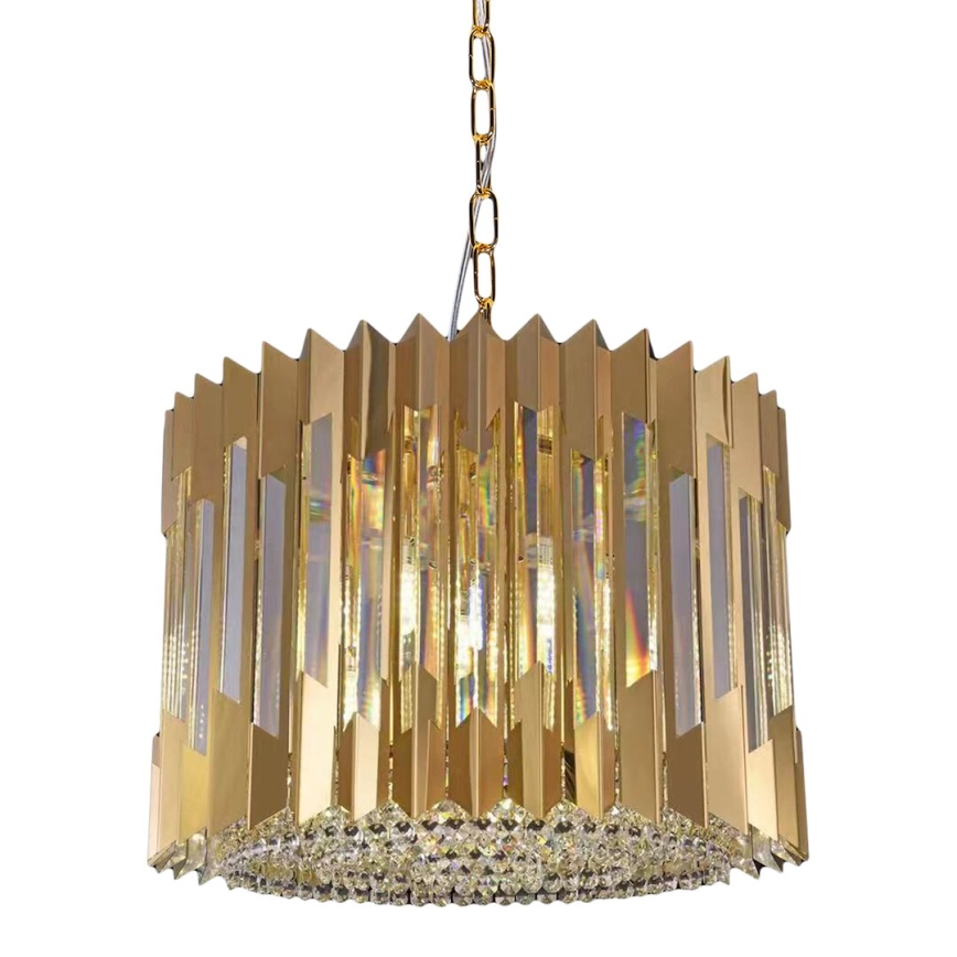 Lustr na řetězu RITZ 7xE14/40W/230V pr. 42 cm zlatá