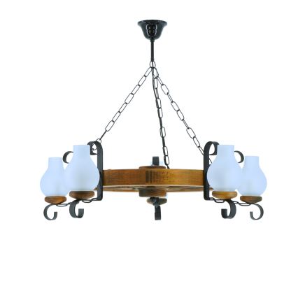 Lustr na řetězu ROATA 5xE14/40W/230V pr. 70 cm buk