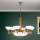 Lustr na řetězu ROCCA 9xE27/60W/230V pr. 75 cm bronz/bílá