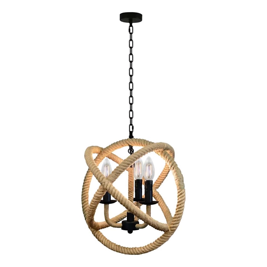Lustr na řetězu ROPE GLOBO 3xE14/10W/230V
