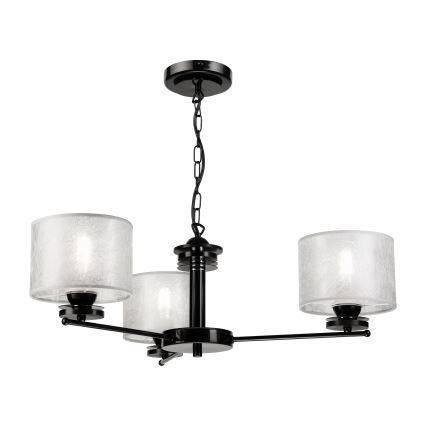 Lustr na řetězu ROSA 3xE27/60W/230V černá/šedá