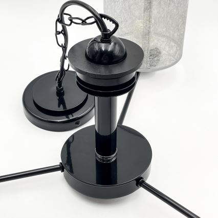 Lustr na řetězu ROSA 3xE27/60W/230V černá/šedá