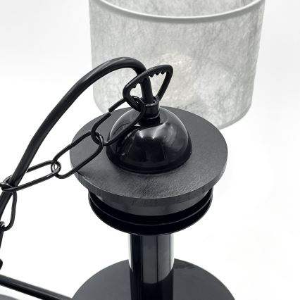 Lustr na řetězu ROSA 5xE27/60W/230V černá/šedá