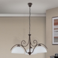 Lustr na řetězu RULA 3xE27/40W/230V pr. 70 cm bílá/bronz