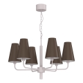 Lustr na řetězu TORTOLA 6xE14/15W/230V hnědá/krémová