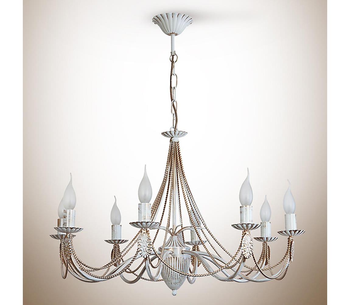 Light4home Lustr na řetězu VANESSA 8xE14/40W/230V světlý LH0015