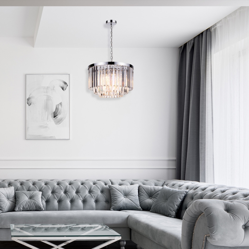 Lustr na řetězu VETRO 5xE14/60W/230V lesklý chrom