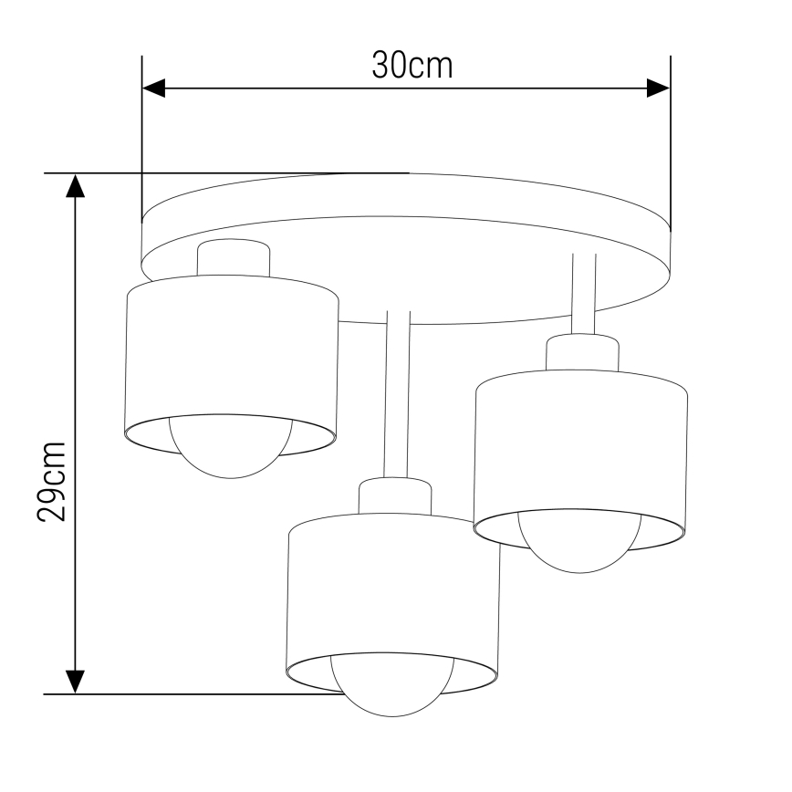 Lustr na tyči 3xE27/35W/230V pr. 30 cm černá