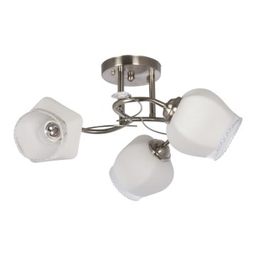 Lustr na tyči 3xE27/60W/230V matný chrom