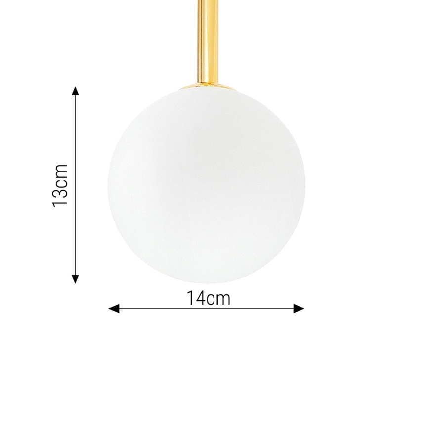 Lustr na tyči 4xE27/35W/230V pr. 70 cm zlatá