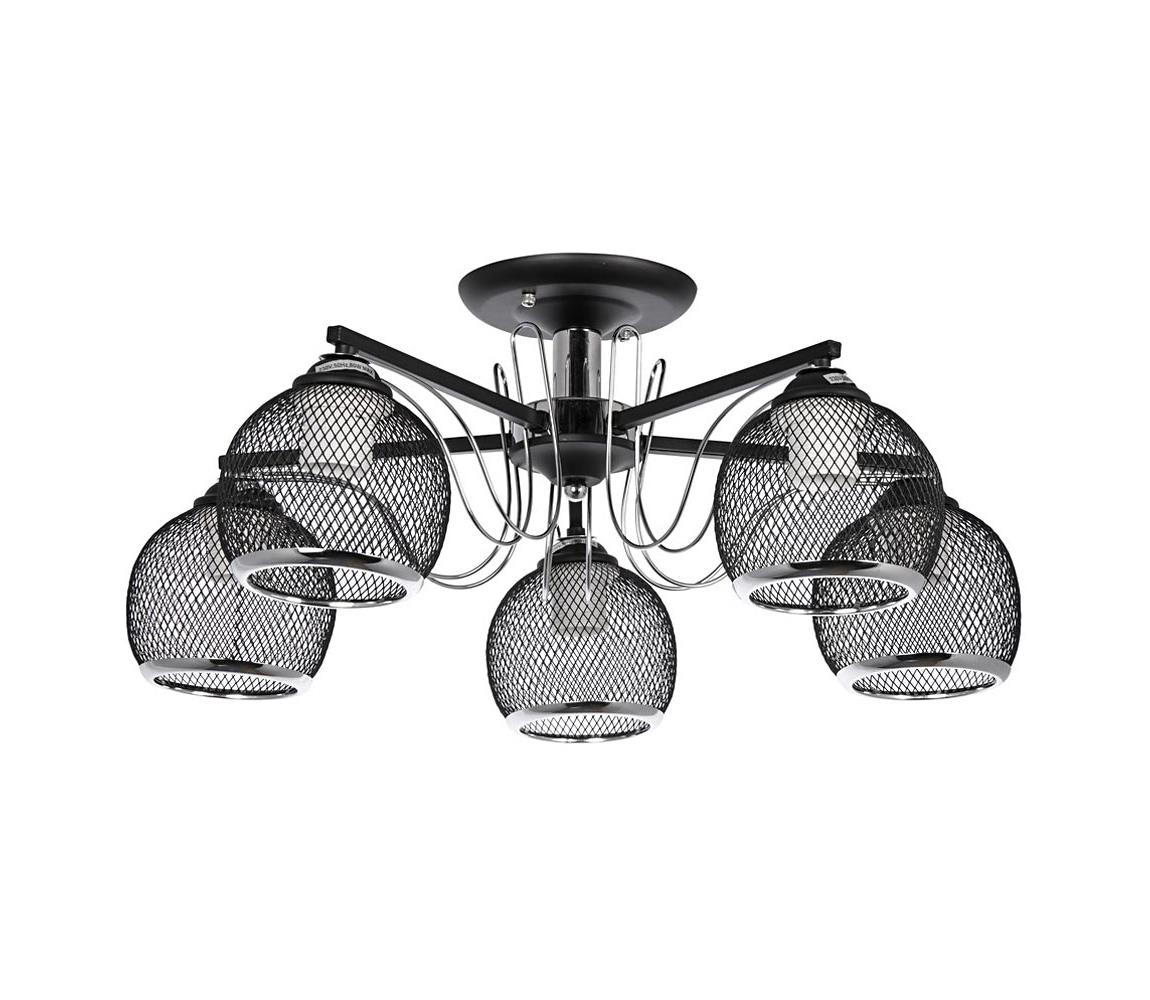 Venti Lustr na tyči 5xE27/60W/230V černá VE0136