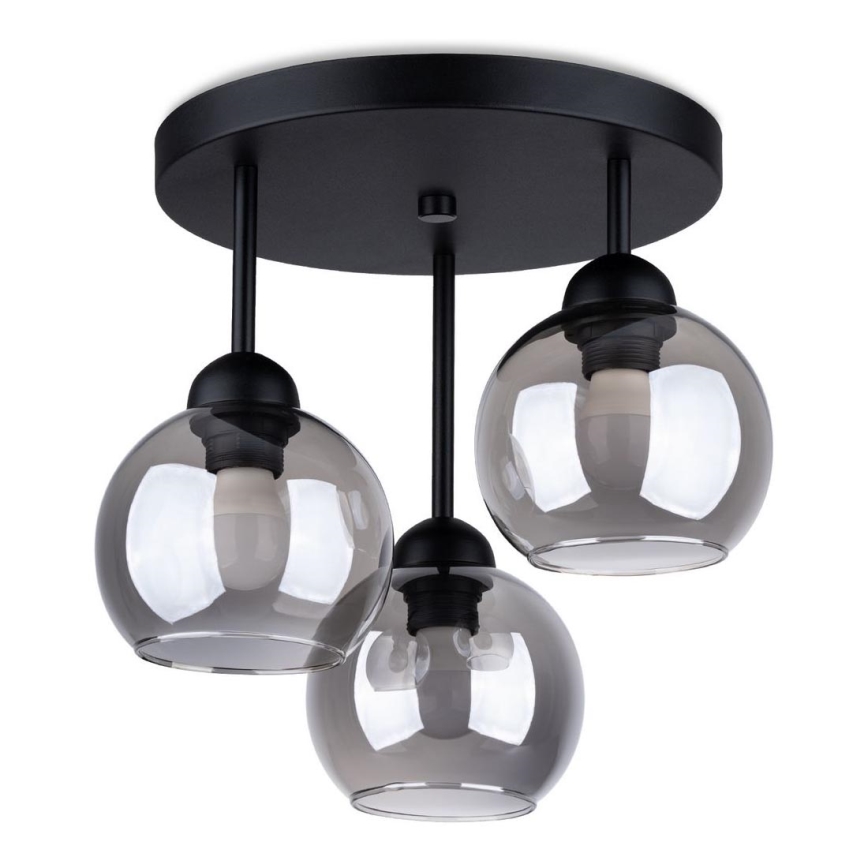 Lustr na tyči ALINO 3xE27/60W/230V černá