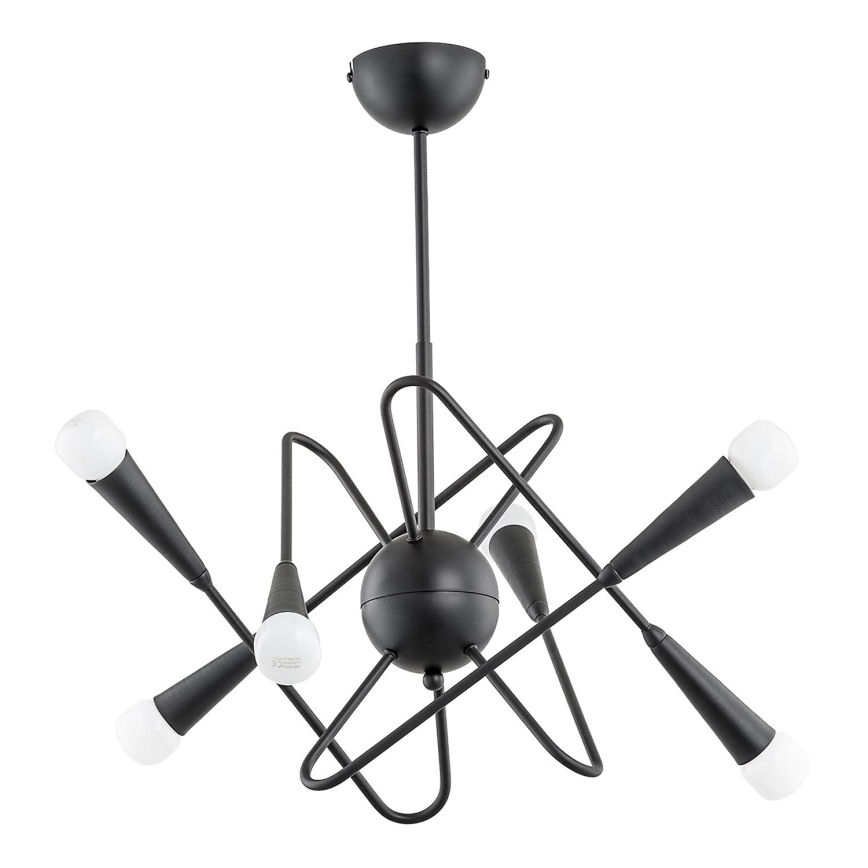 Lustr na tyči APPER 6xE14/10W/230V černá