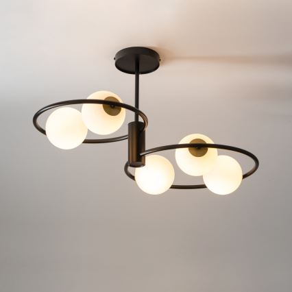 Lustr na tyči AQUA 5xG9/12W/230V černá