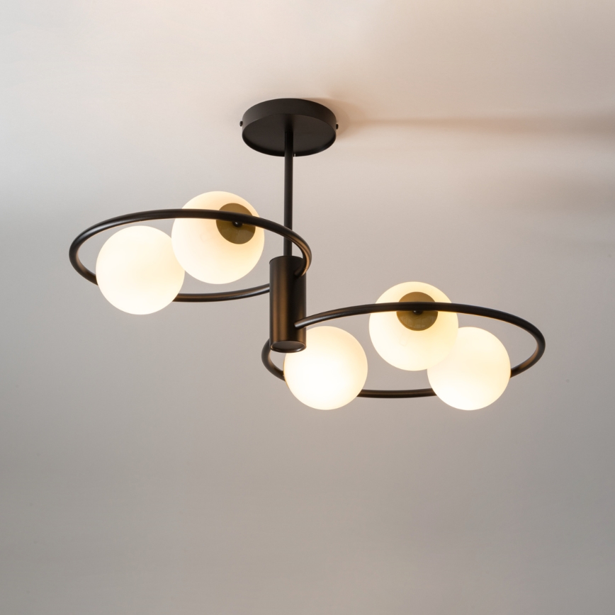 Lustr na tyči AQUA 5xG9/12W/230V černá
