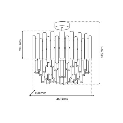 Lustr na tyči ASPEN 6xE14/40W/230V matný chrom