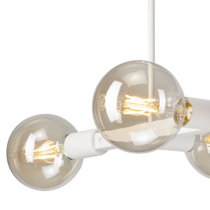 Lustr na tyči ASTRID 4xE27/60W/230V bílá