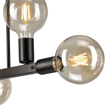 Lustr na tyči ASTRID 6xE27/60W/230V černá