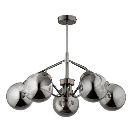Lustr na tyči BARSUM 5xE14/10W/230V šedá