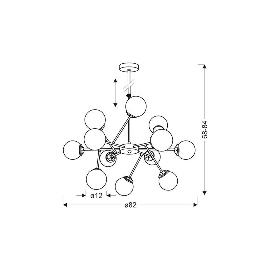 Lustr na tyči BEST 12xE14/40W/230V