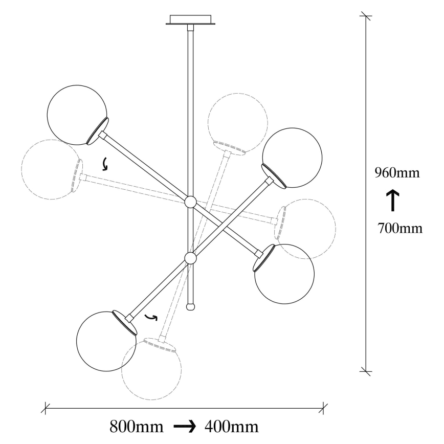 Lustr na tyči BEST 4xE27/100W/230V