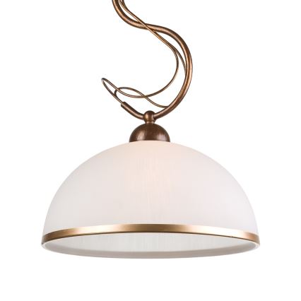 Lustr na tyči COBRA 1xE27/60W/230V pr. 30 cm bronz/patina