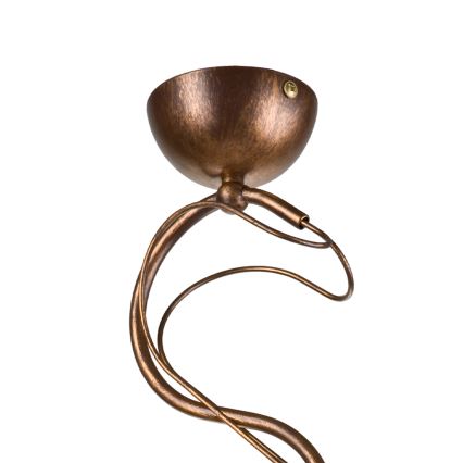 Lustr na tyči COBRA 1xE27/60W/230V pr. 30 cm bronz/patina