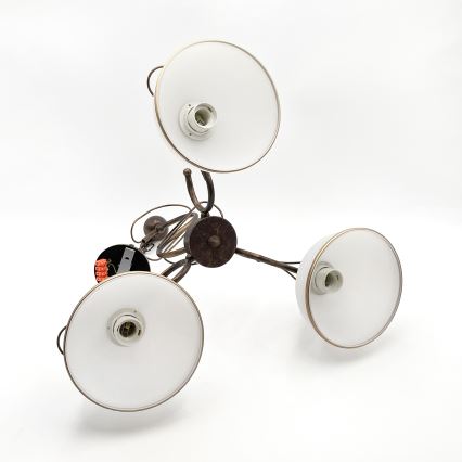 Lustr na tyči COBRA 3xE27/60W/230V bronz/patina