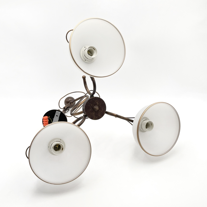 Lustr na tyči COBRA 3xE27/60W/230V bronz/patina