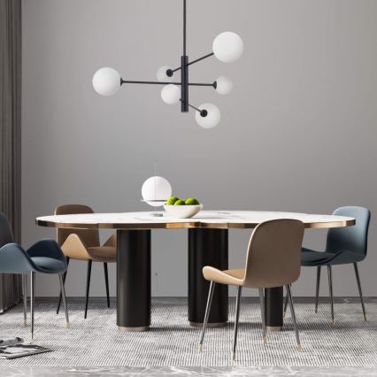 Lustr na tyči DORADO 6xG9/40W/230V černá