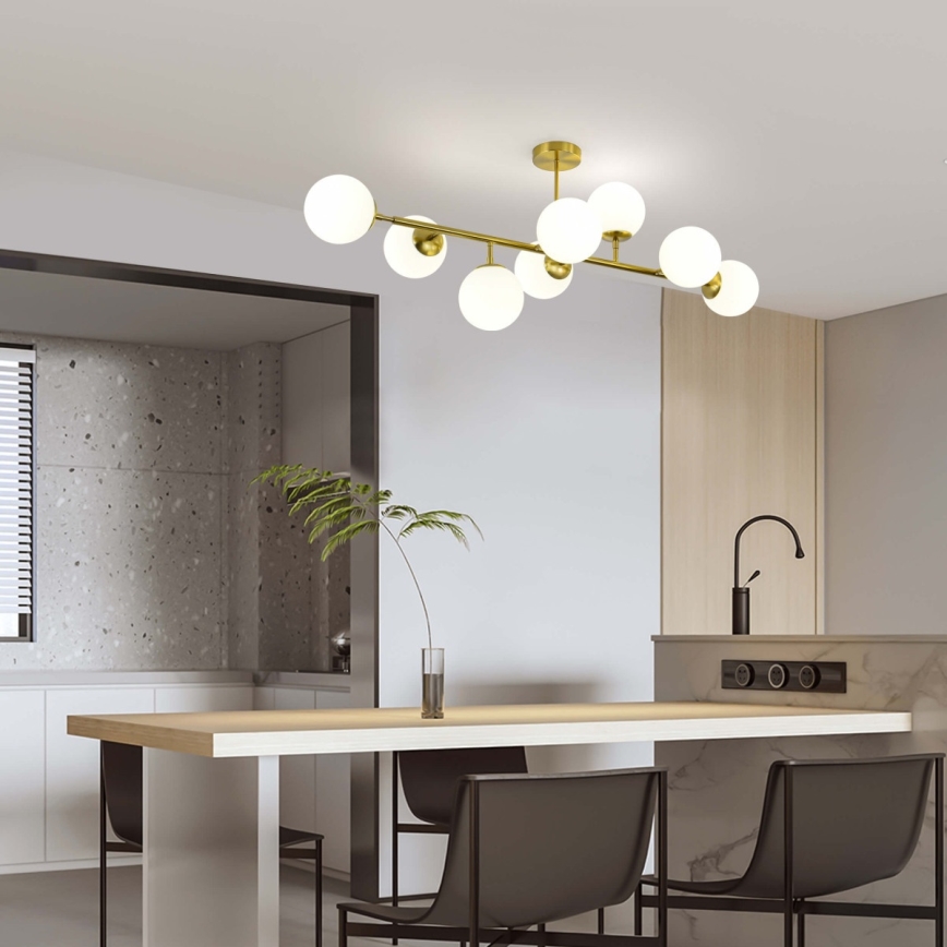 Lustr na tyči DORADO 8xE14/40W/230V zlatá