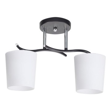 Lustr na tyči ESNYR 2xE27/40W/230V černá/bílá