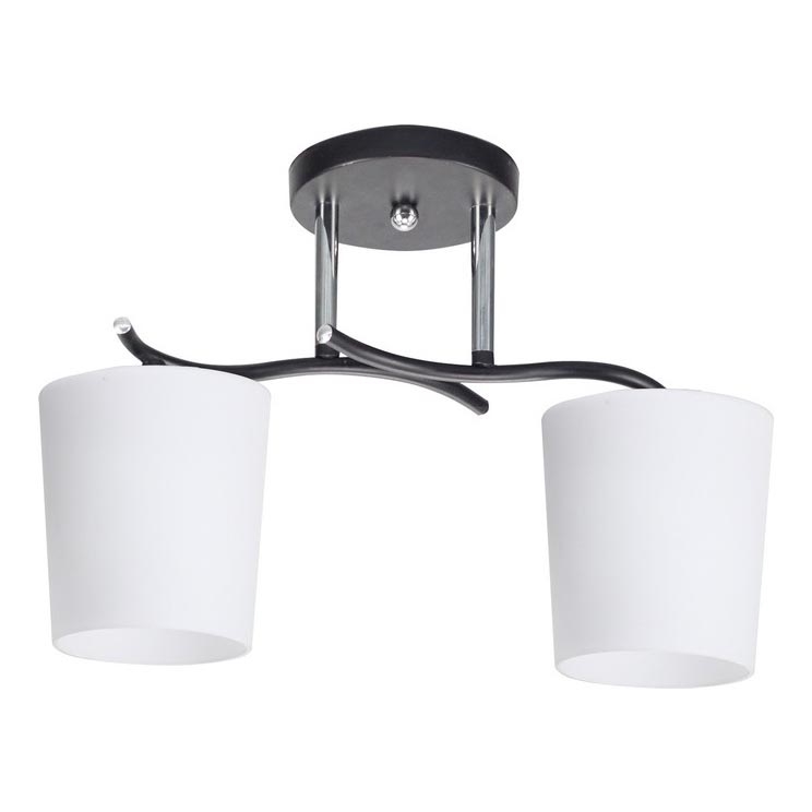 Lustr na tyči ESNYR 2xE27/40W/230V černá/bílá