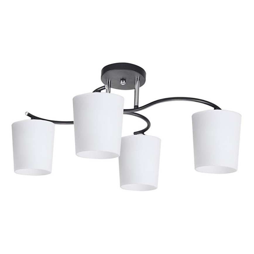 Lustr na tyči ESNYR 4xE27/40W/230V černá/bílá