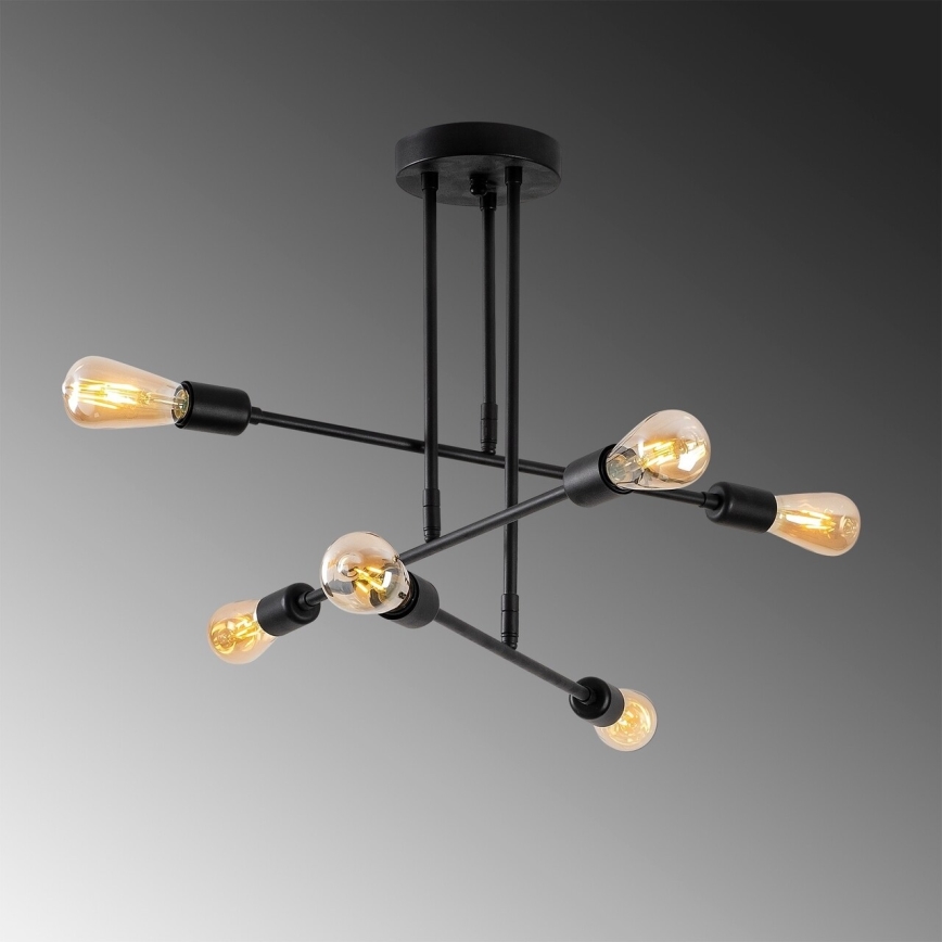 Lustr na tyči FLOWER 6xE27/40W/230V