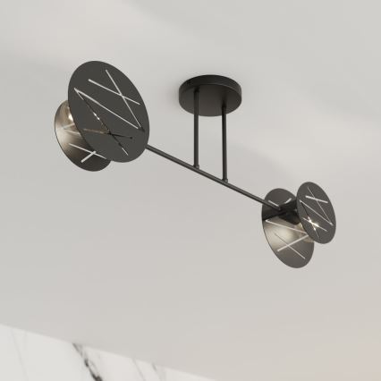 Lustr na tyči FRICK 2xE27/15W/230V černá