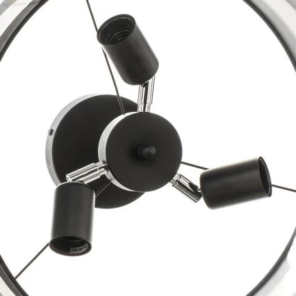 Lustr na tyči HELEN 3xE27/15W/230V černá/lesklý chrom