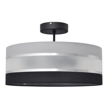 Lustr na tyči HELEN 3xE27/15W/230V černá/šedá/lesklý chrom