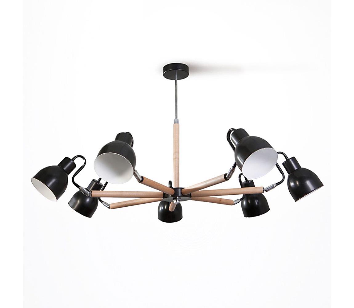 Light4home Lustr na tyči KALLITHEA 7xE27/60W/230V černý LH0180