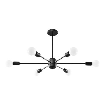 Lustr na tyči LANGO 6xE27/60W/230V černá