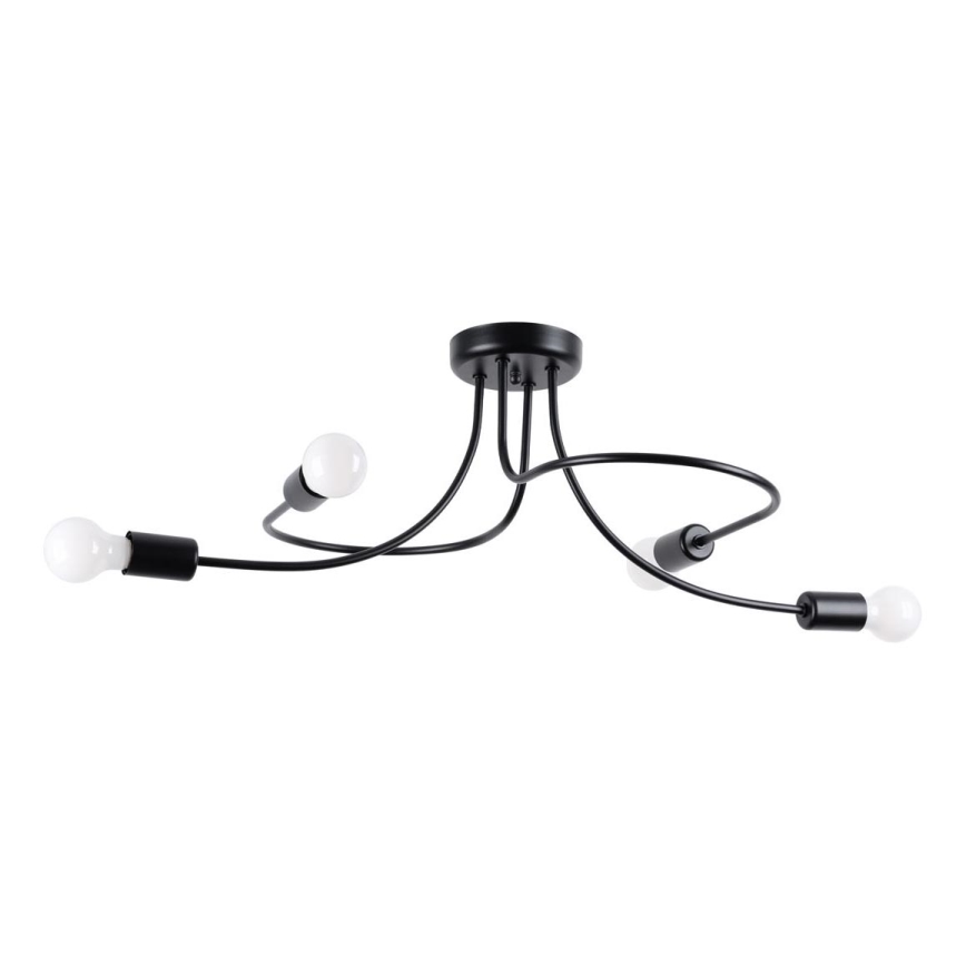 Lustr na tyči LEVAR 4xE27/15W/230V černá