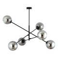 Lustr na tyči LINEAR 6xE14/10W/230V černá/šedá