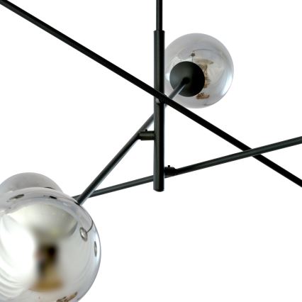 Lustr na tyči LINEAR 6xE14/10W/230V černá/šedá