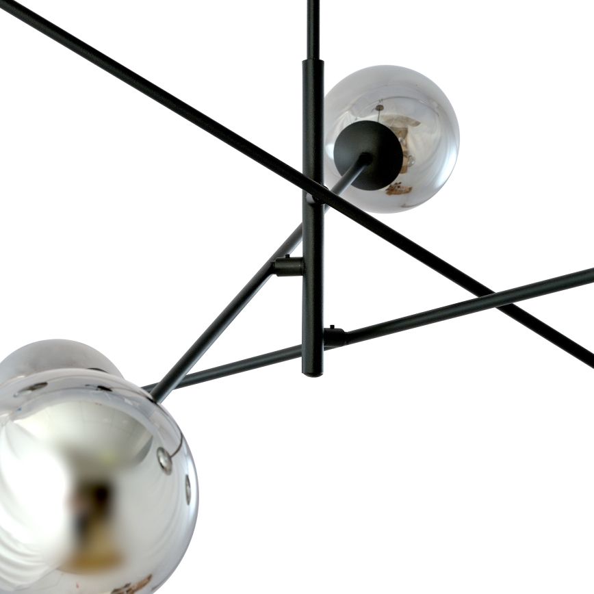 Lustr na tyči LINEAR 6xE14/10W/230V černá/šedá