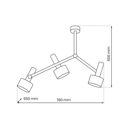 Lustr na tyči LINTERNA 3xGX53/12W/230V černá