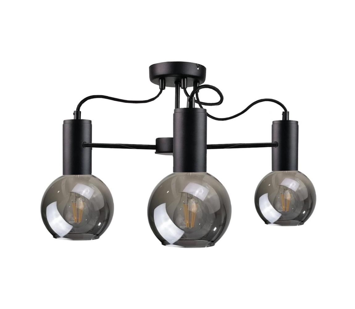 Namat Lustr na tyči LIVA 3xE27/60W/230V černá NA0259