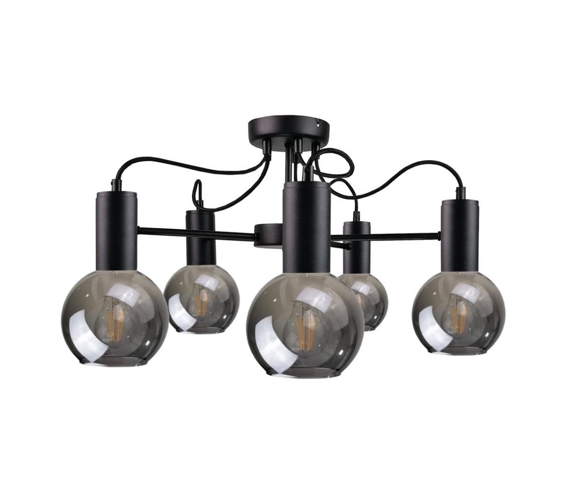 Namat Lustr na tyči LIVA 5xE27/60W/230V černá NA0260