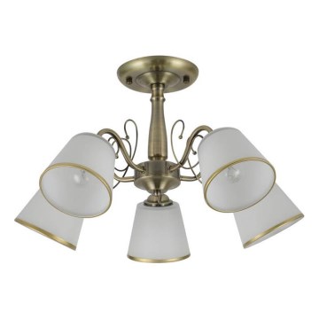 Lustr na tyči LOSANNA 5xE14/40W/230V mosaz