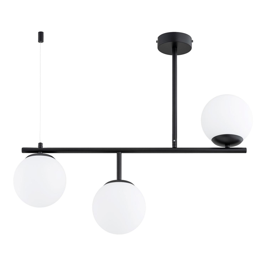 Lustr na tyči LUNA 3xE14/10W/230V černá